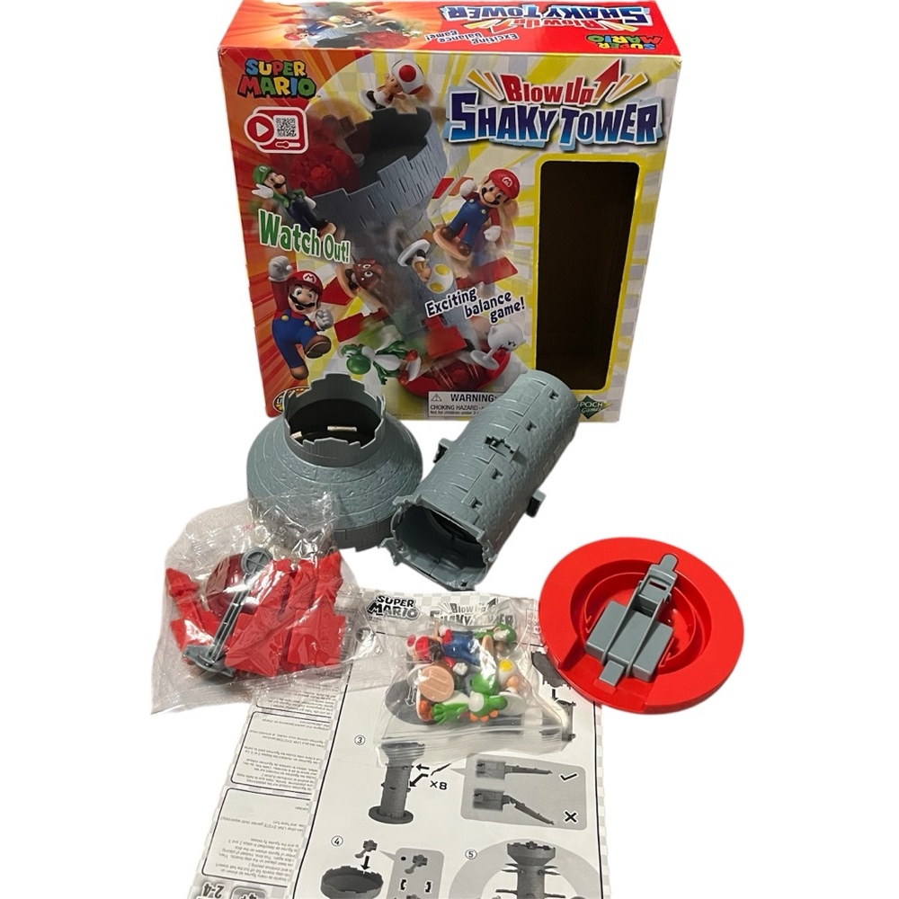 Super Mario Figures Game Blow Up Shaky Tower By Epoch Games. Pre-Owned/Complete